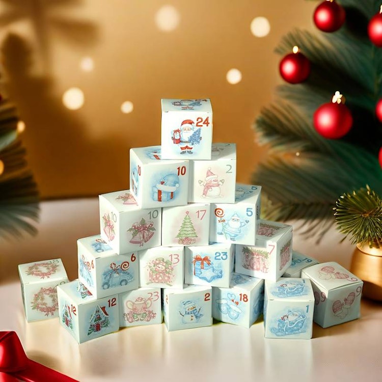 Julkalender, ENDAST LÅDOR - blå
