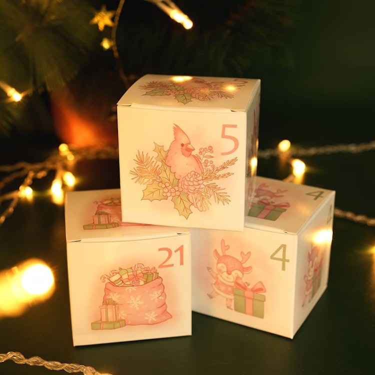 Julkalender, ENDAST LÅDOR - rosa