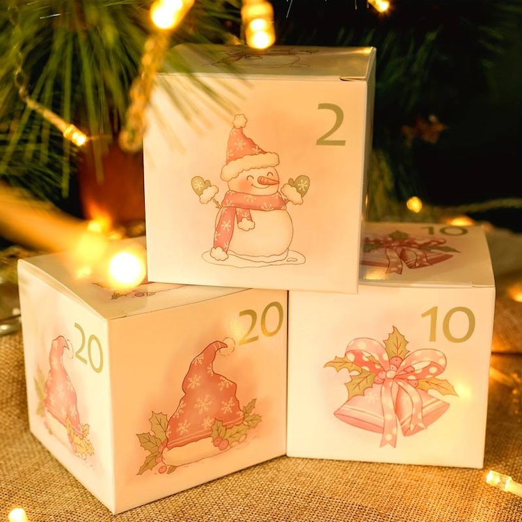 Julkalender, ENDAST LÅDOR - rosa