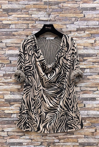 Tröja med Zebra-tryck - 38/40 - Beige