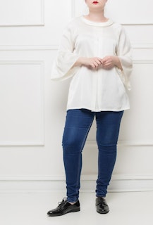 Blus med krage - 54/56 - ECRU