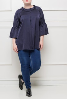 Blus med krage - 54/56 - Marin