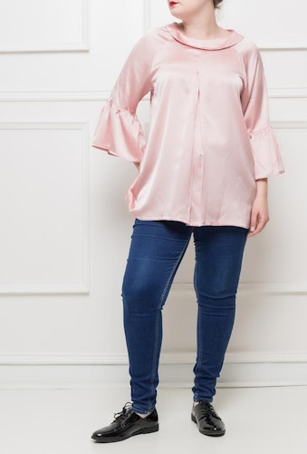 Blus med krage - 54/56 - Rosa