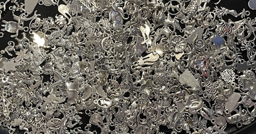 Mix av silver-berlocker - 30st