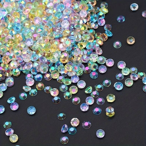 Rhinestones i burk (2,9*2,5cm) - Ca 800 st