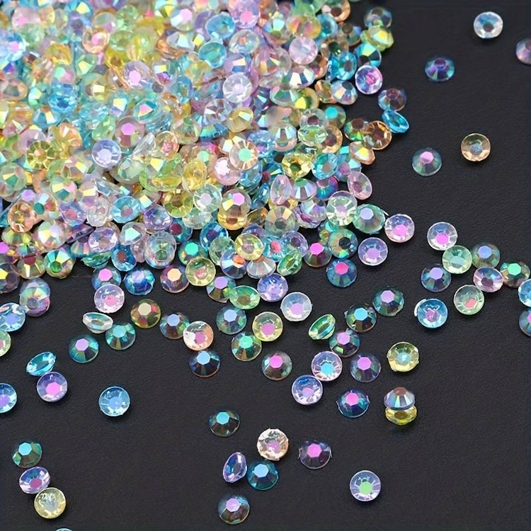 Rhinestones i burk (2,9*2,5cm) - Ca 800 st