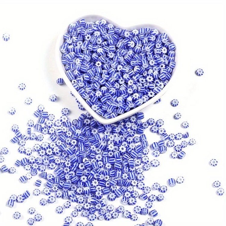 Seed beads, ca 3,8mm - 50st, flera olika