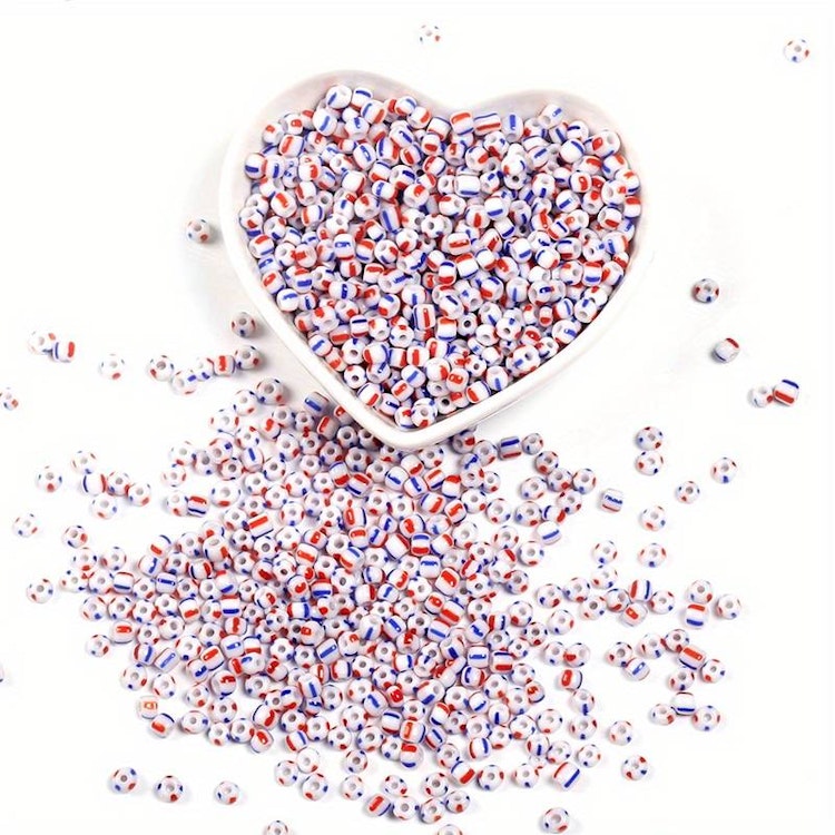 Seed beads, ca 3,8mm - 50st, flera olika