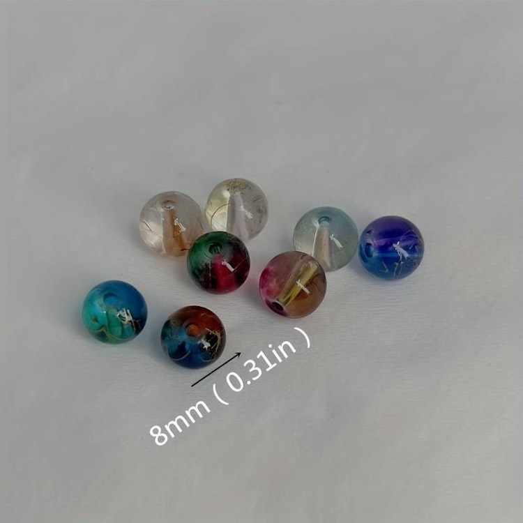 Glaspärlor, 8mm - 25 st
