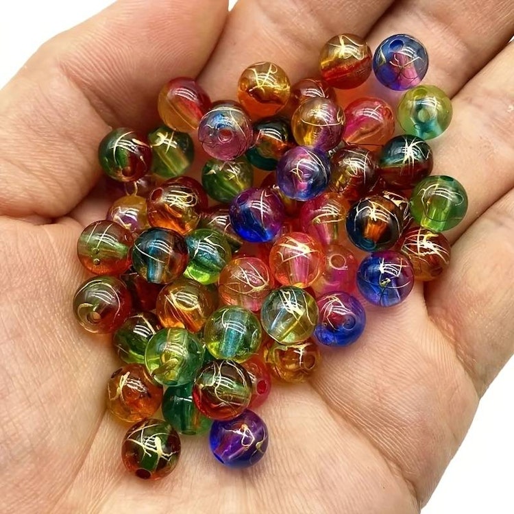 Glaspärlor, 8mm - 25 st