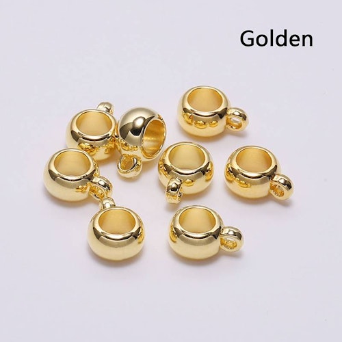 Berlock-hänge, plast, guld - 8mm, 10st