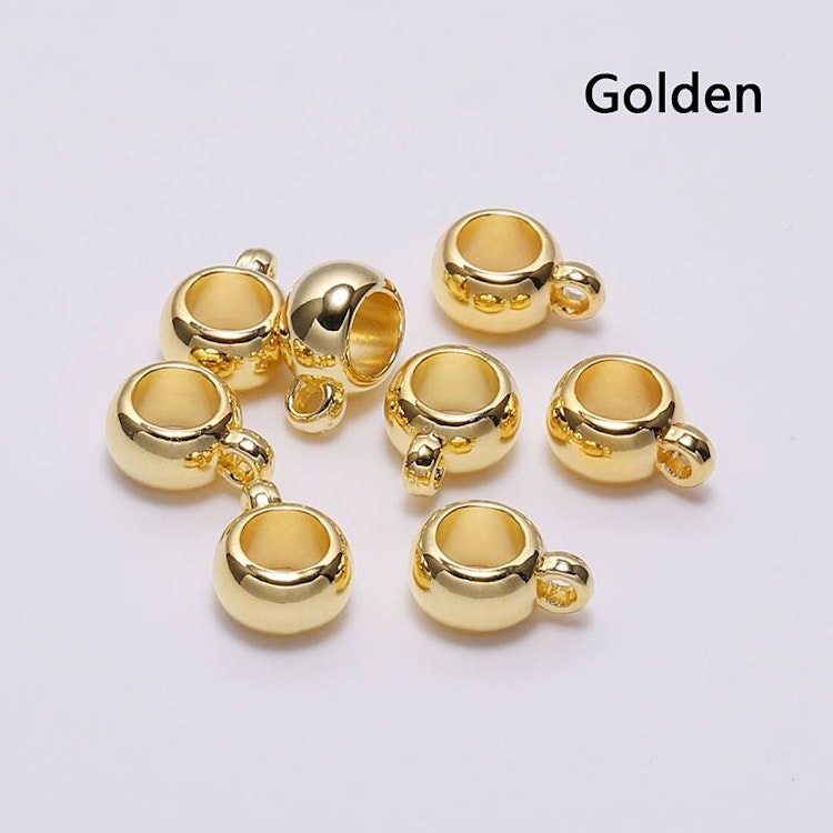 Berlock-hänge, plast, guld - 8mm, 10st