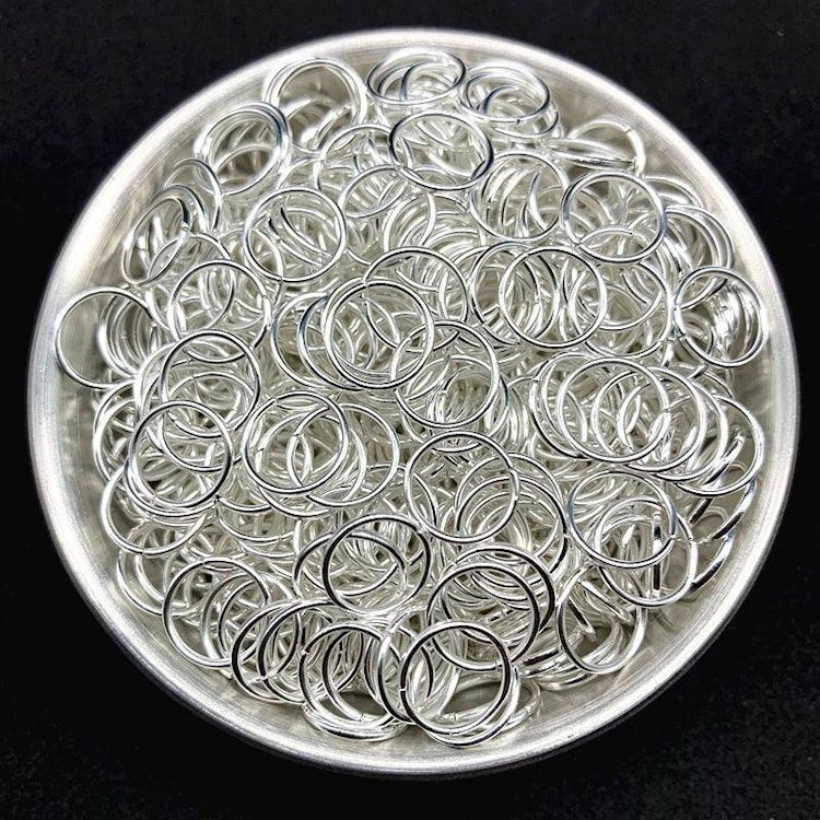 Bindring, silver - 6mm, 50st