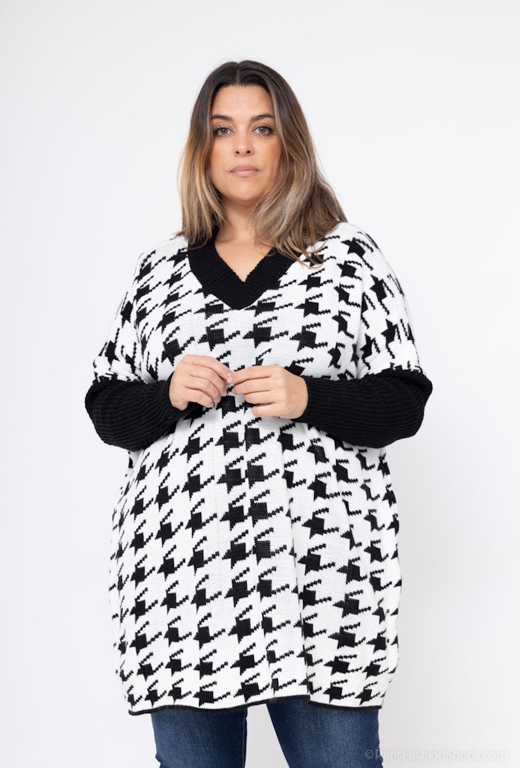 Tröja mönster - Onesize plus - Vit