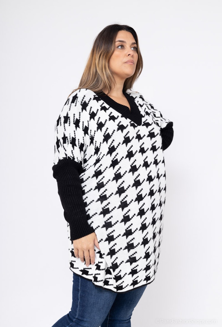 Tröja mönster - Onesize plus - Vit