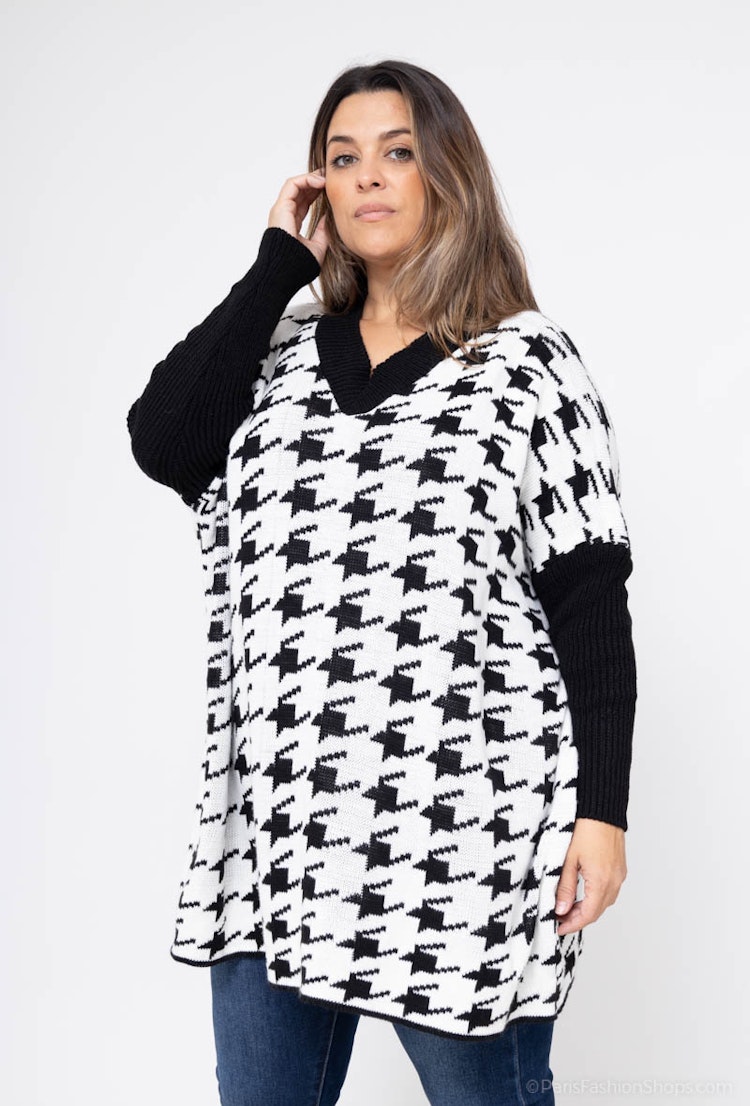 Tröja mönster - Onesize plus - Vit
