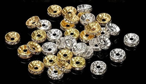 Mix runda guld/silver - 8mm, 50st