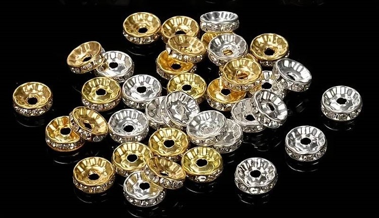 Mix runda guld/silver - 8mm, 50st