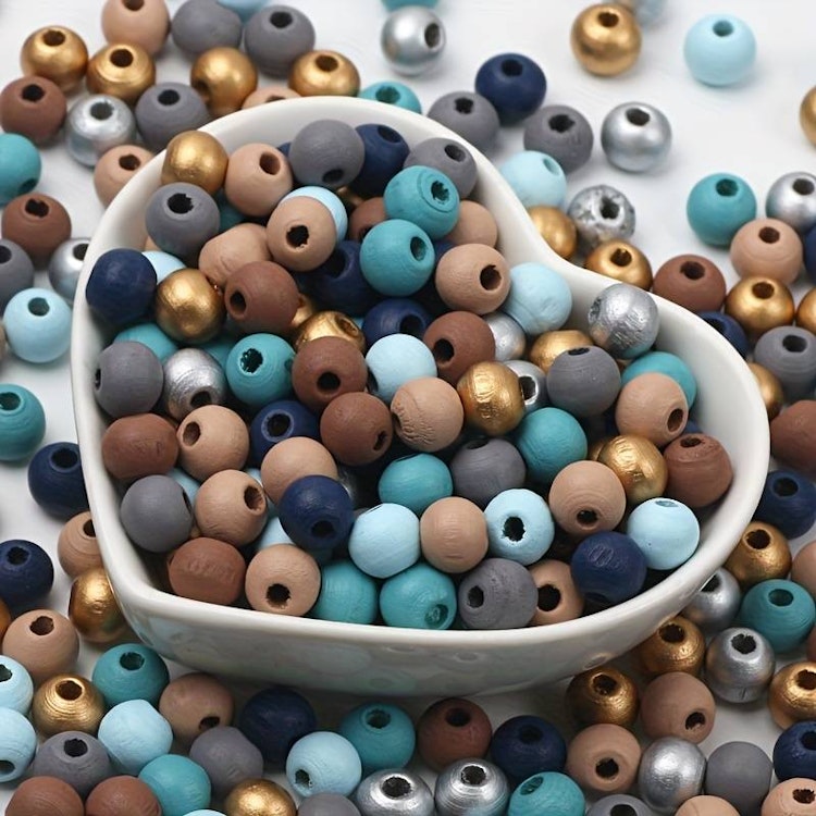 Träpärlor, 8mm - 50st