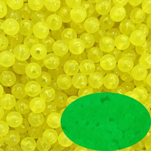 Glow-in-the-dark, gul, 8mm - 50p