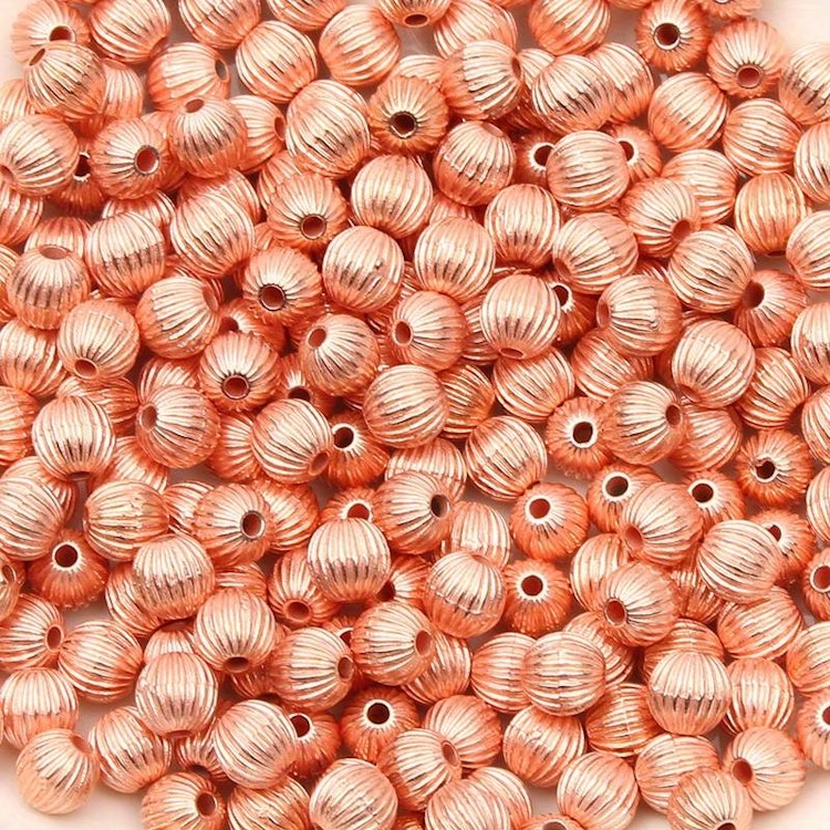 Pumpaformad, rosenguld, 6mm - 25p