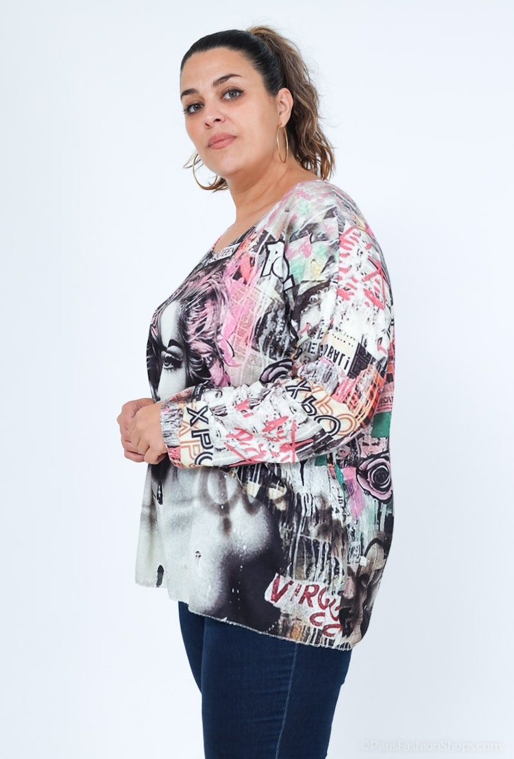 Tröja med tryck - Onesize plus - Madonna
