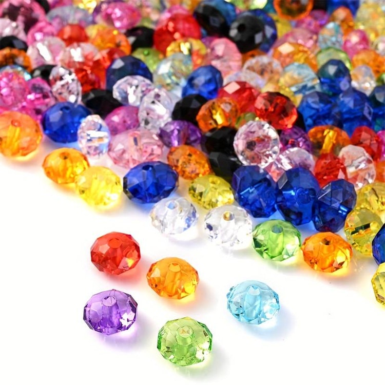 Platta, facetterande mix, 6mm - 50p