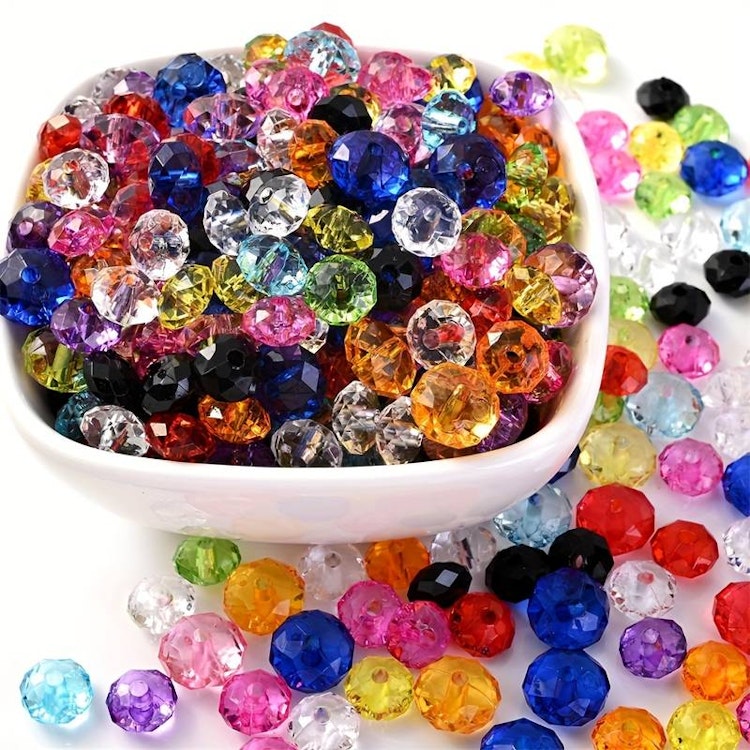 Platta, facetterande mix, 6mm - 50p