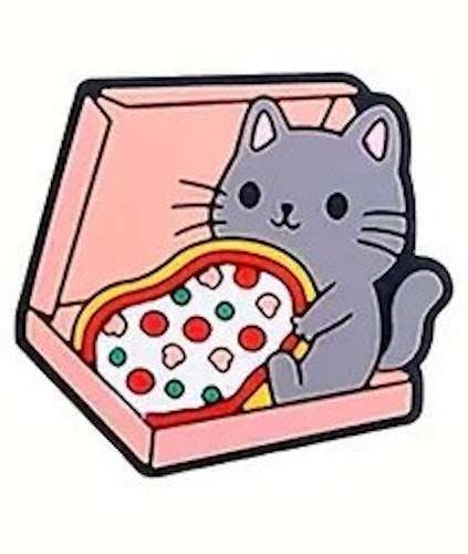 Silikon-pärla, pizza-katt - 25mm