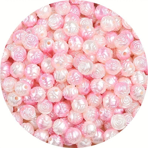 Rospärla - 8mm - Ljusrosa, 50p