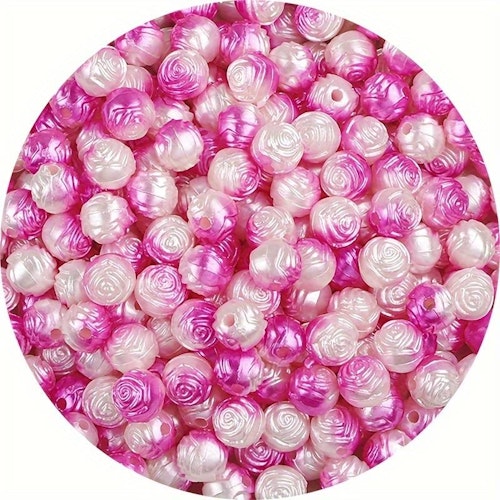 Rospärla - 8mm - Rosenröd, 50p