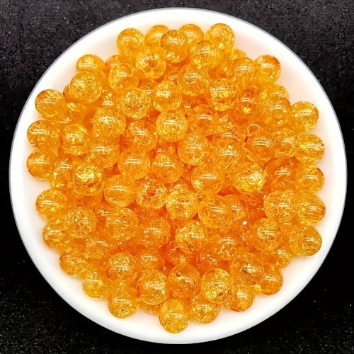 Krackelerad akryl, 8mm, 50p - Orange