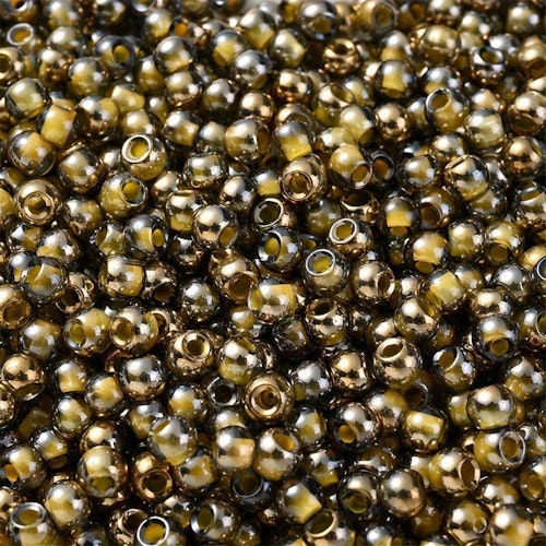 Seedbeads, gul, 4mm - 100p