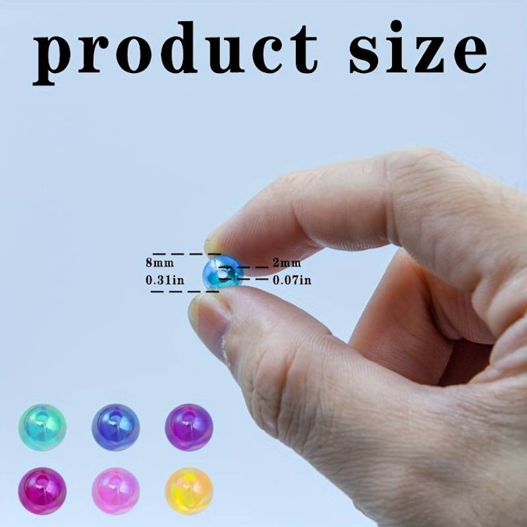 Bubbelpärlor, mix, 8mm - 50p