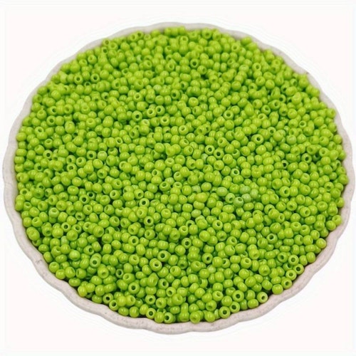Seedbead, grön, 2mm - Ca 1000st