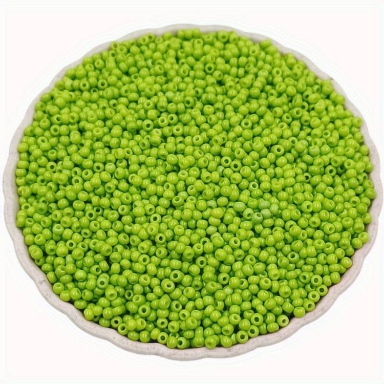 Seedbead, grön, 2mm - Ca 1000st