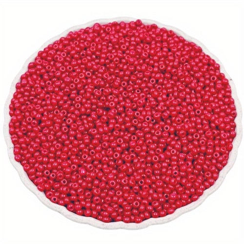 Seedbead, röd, 2mm - Ca 1000st