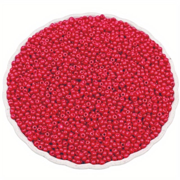 Seedbead, röd, 2mm - Ca 1000st