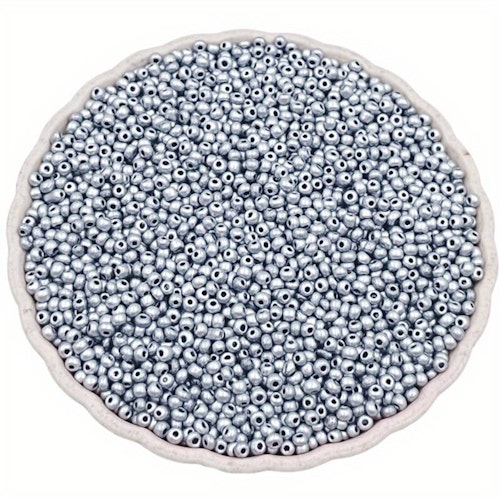 Seedbead, silver, 2mm - Ca 1000st