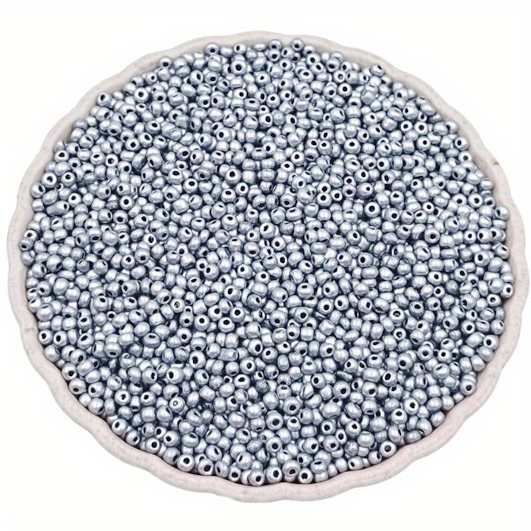 Seedbead, silver, 2mm - Ca 1000st