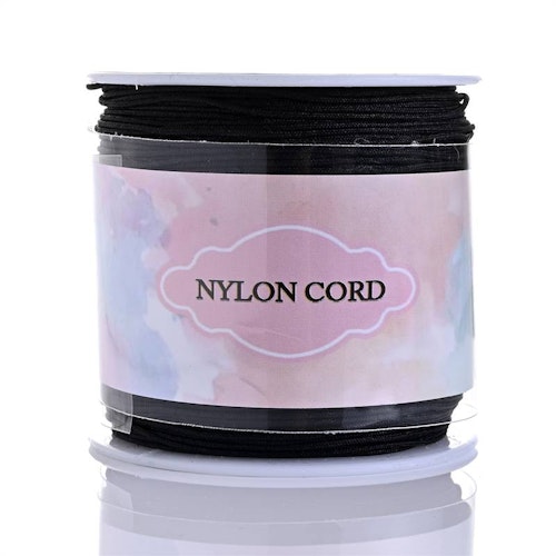 Nylontråd, svart - 0,8mm x 100m
