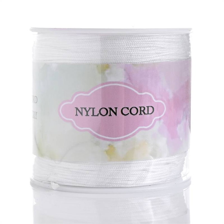 Nylontråd, vit - 0,8mm x 100m