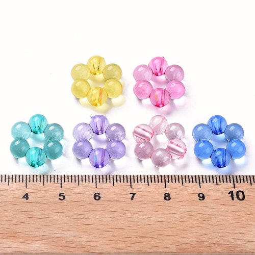 Akrylblomma, mix, 16mm - 20p