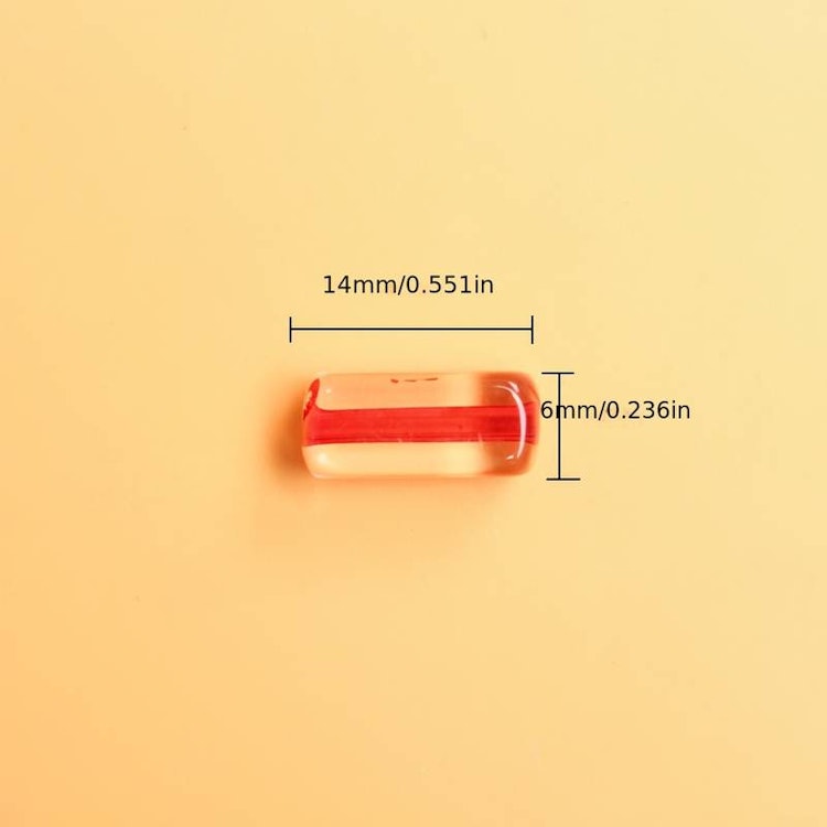 Rektangulär akryl, mix, 6*14mm - 50st
