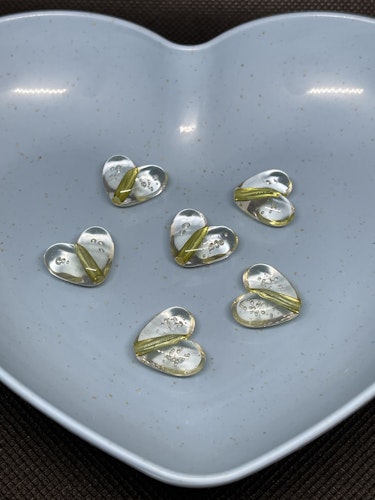 Bubbelhjärta, 15*17mm - gul
