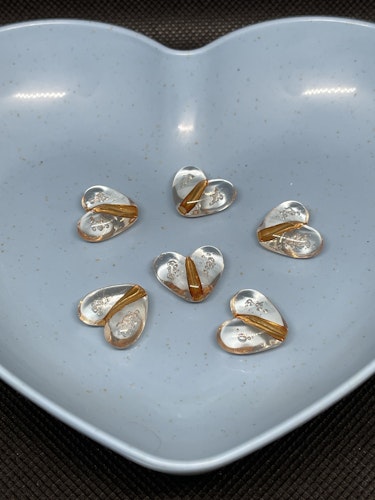 Bubbelhjärta, 15*17mm - orange