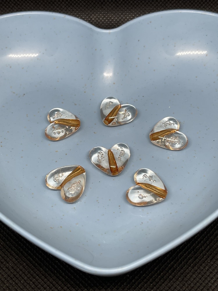 Bubbelhjärta, 15*17mm - orange