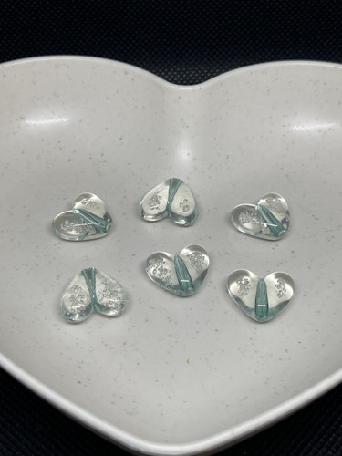 Bubbelhjärta, 15*17mm - turkos