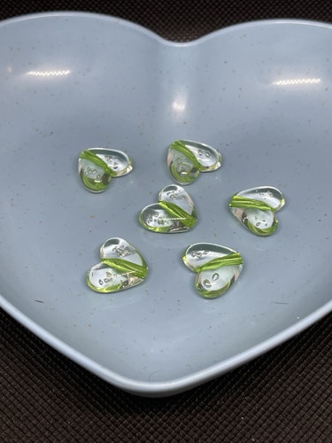 Bubbelhjärta, 15*17mm - grön