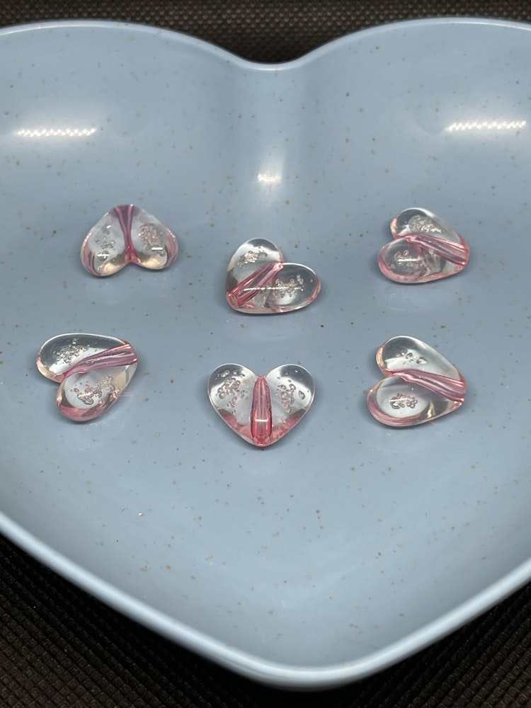 Bubbelhjärta, 15*17mm - rosa